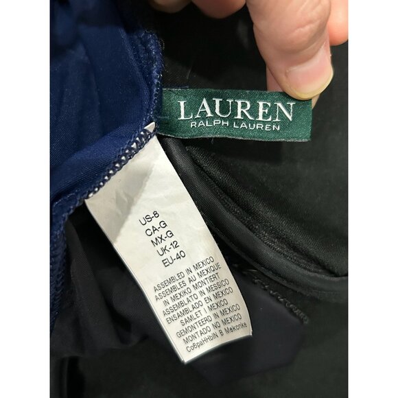 Lauren Ralph Lauren Womens One-Piece Swimsuit Navy Size 8 - Picture 4 of 8